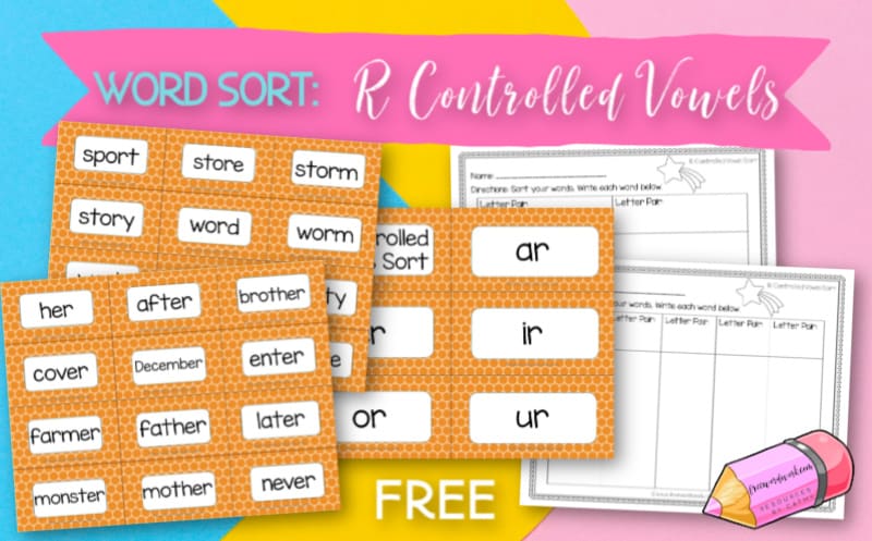 This free r controlled vowels word sort can become a word work center during your literacy rotations in your classrooms.