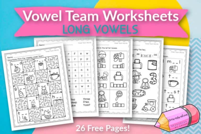 Vowel Team Worksheets Free Word Work