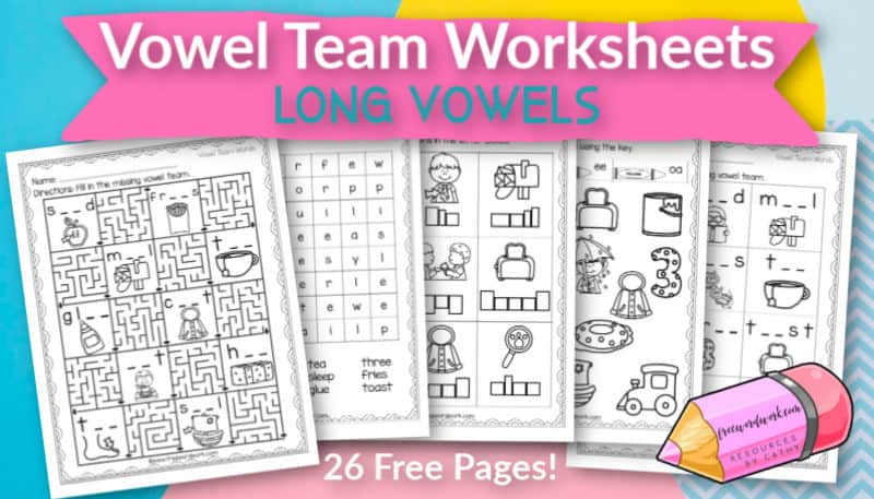 vowel team worksheets free word work