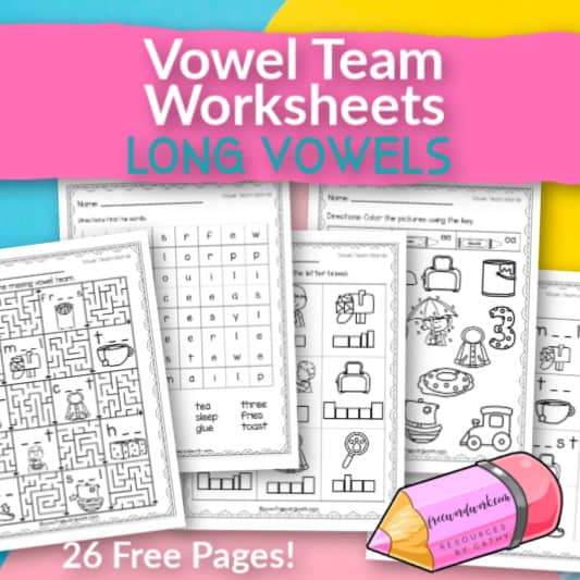 Vowel Team Worksheets - Free Word Work