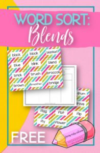 Blend Word Sort - Free Word Work