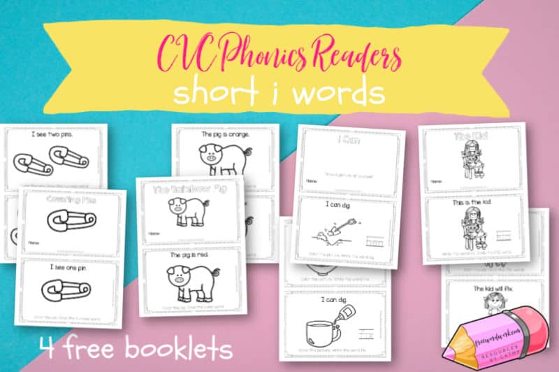 Add these CVC Phonics Readers focusing on short i words to your phonics booklets in your classroom or homeschool.