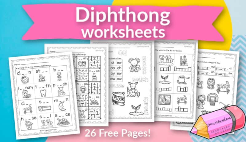 grab these free, printable diphthong worksheets