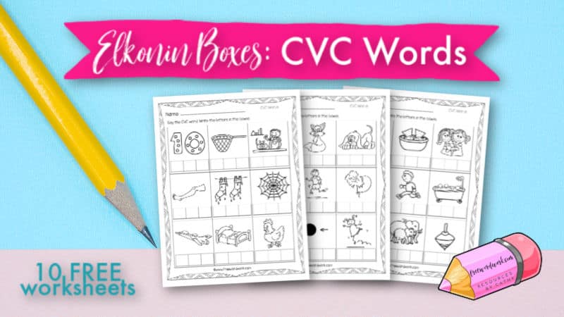 Add these Elkonin Boxes: CVC Worksheets to your collection of phonics resources for practicing sound boxes.