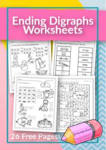 ending digraph worksheets free word work