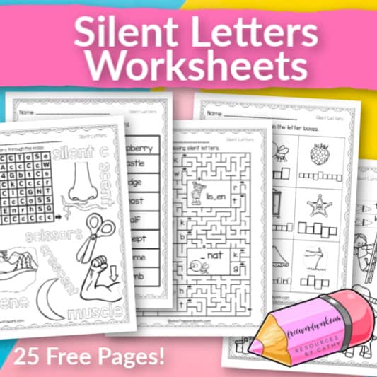 Silent Letters Worksheets - Free Word Work