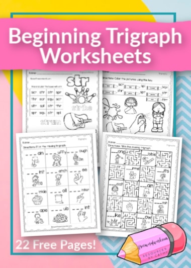 Beginning Trigraph Worksheets - Free Word Work