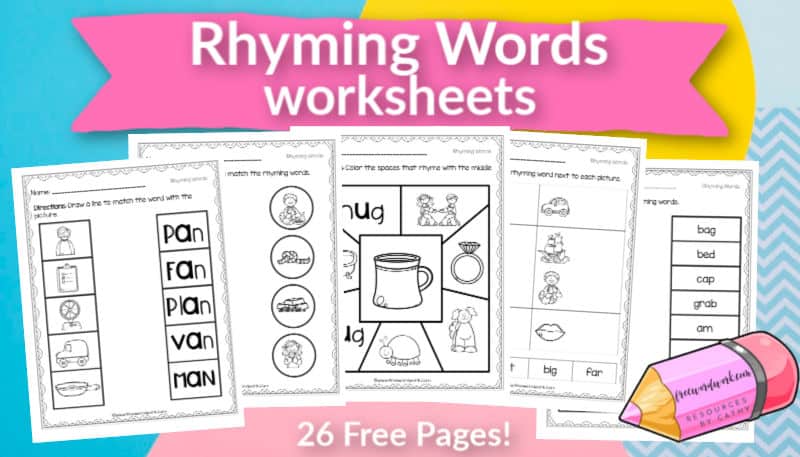 rhyming words worksheets free word work