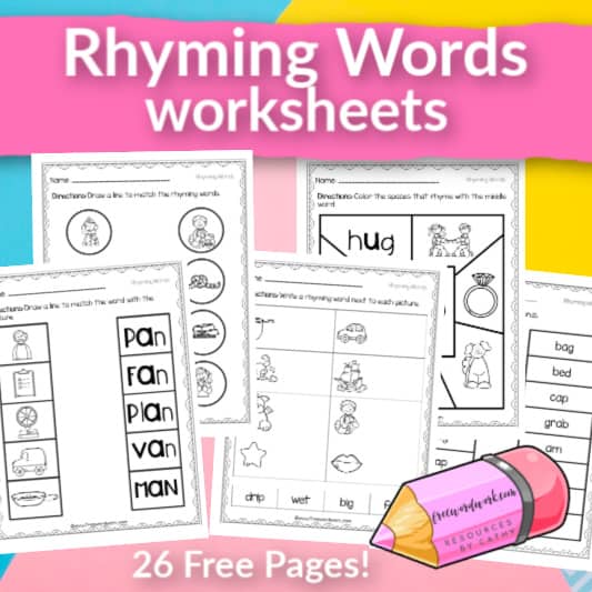 Free rhyming words worksheets