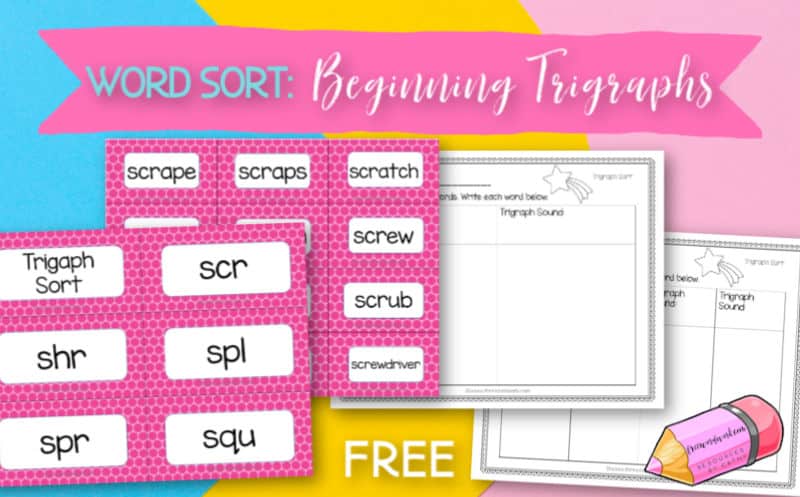  This free trigraph word sort can become a word work center during your literacy rotations in your classrooms.