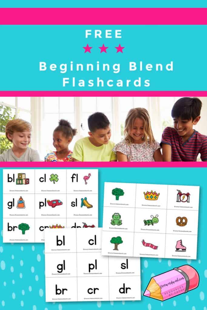 work on beginning blends with these free flashcards