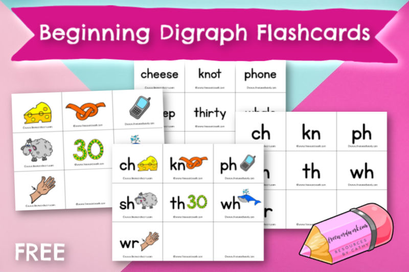 Try these beginning digraph flashcards as a tool to help your children master beginning digraph sounds.