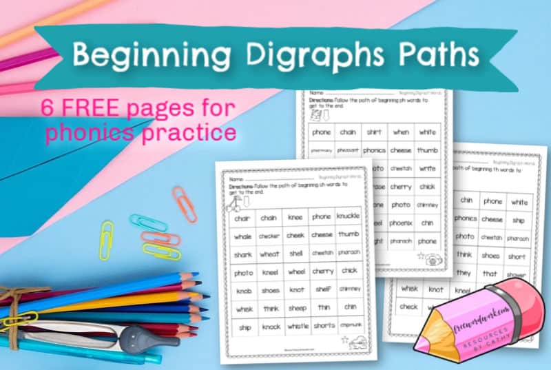 These reading mazes: beginning digraphs paths are designed to give your students practice with words starting with digraphs. 