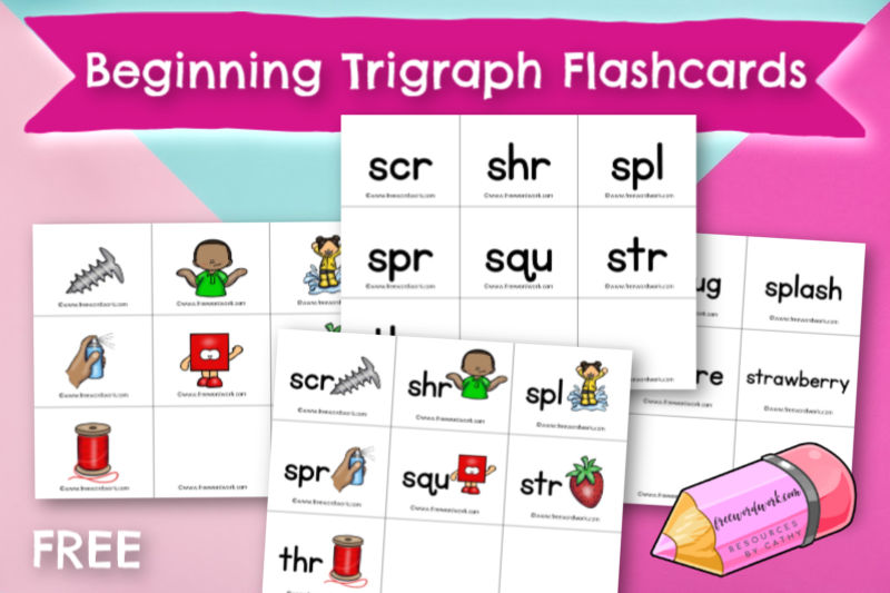 Try these beginning trigraph flashcards as a tool to help your children master beginning trigraph sounds.