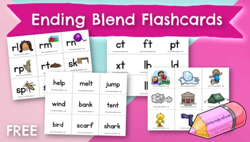 ending blends flashcards