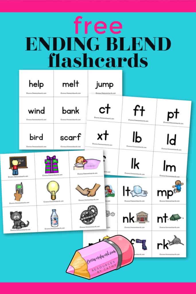 Free ending blend flashcards