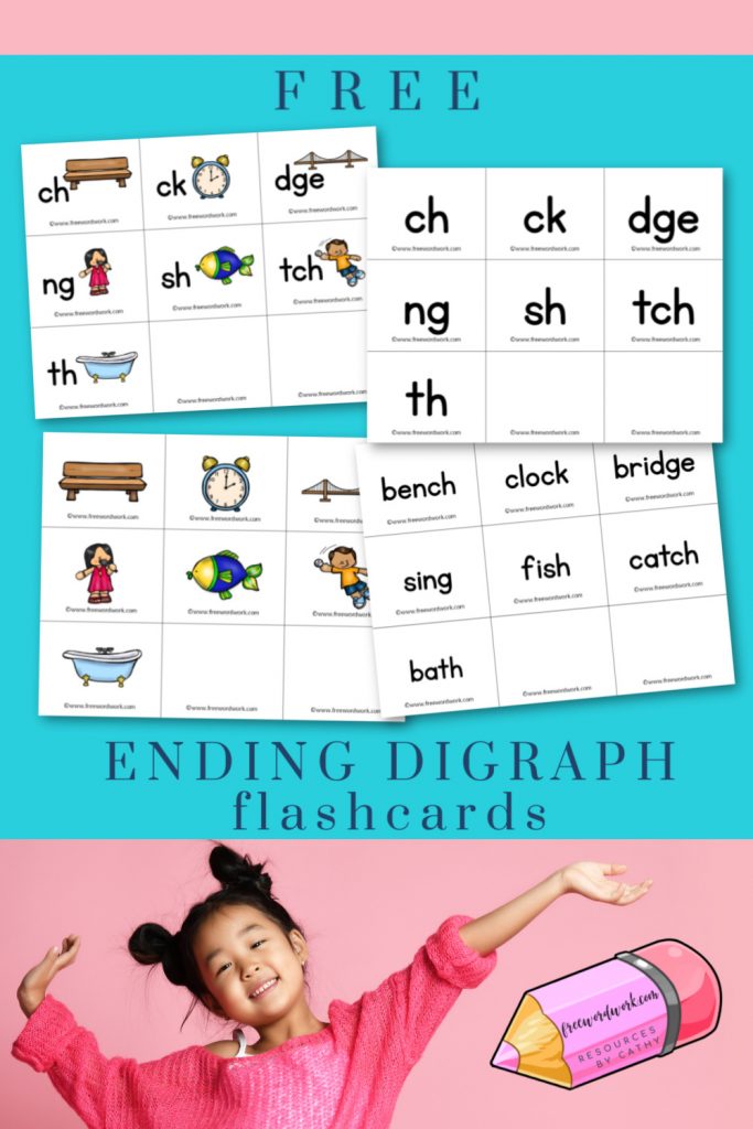 Try these ending digraph flashcards as a tool to help your children master ending digraph sounds.