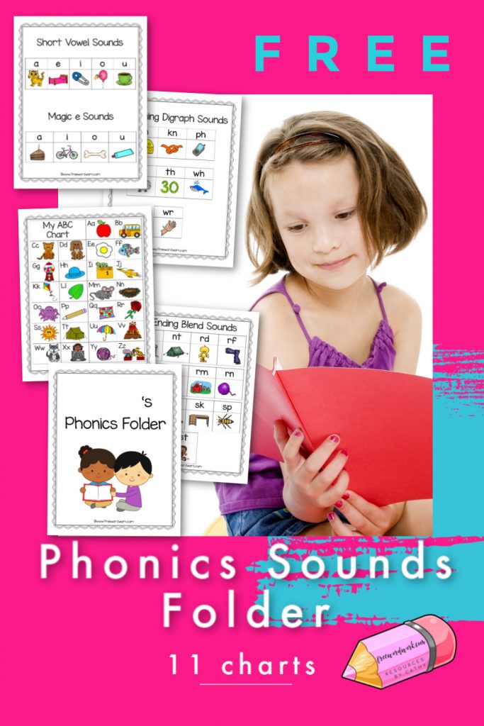 These free phonics sounds charts will help you create a reading sounds reference folder for your children. 