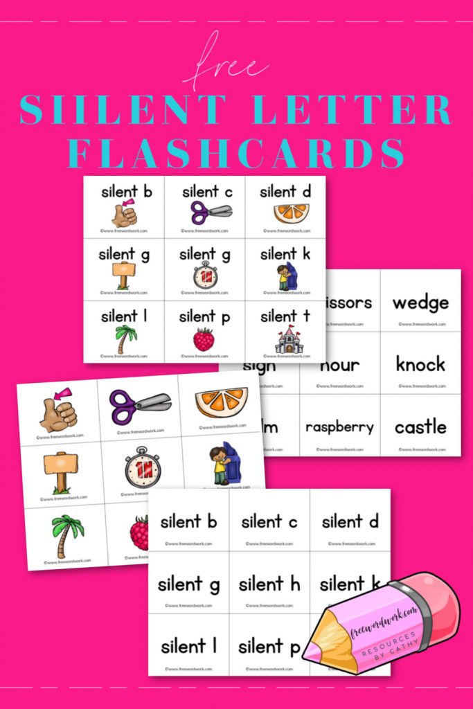 silent letter flashcards free word work