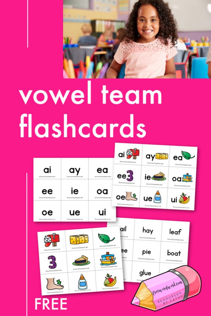 Try these vowel team flashcards as a tool to help your children master vowel team sounds.