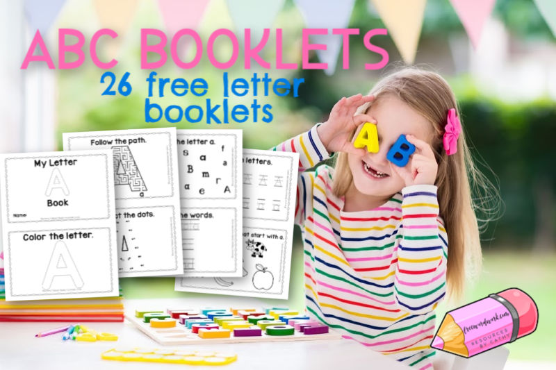 You can use these 26 free, individual alphabet booklets for free ABC practice at home or school.