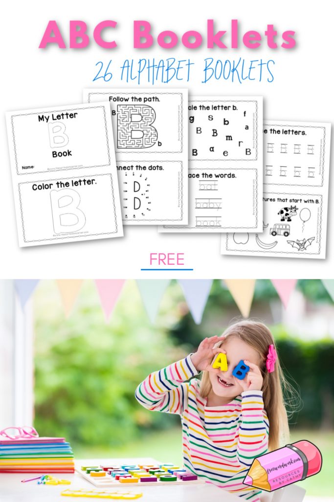You can use these 26 free, individual alphabet booklets for free ABC practice at home or school.