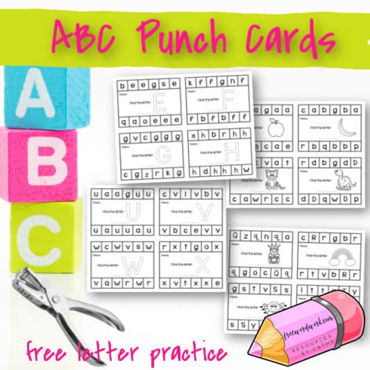 ABC Punch Cards for Alphabet Recognition