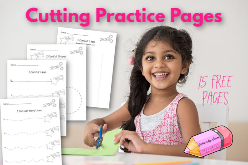 This set of 15 cutting practice worksheets will give your children practice with using scissors.