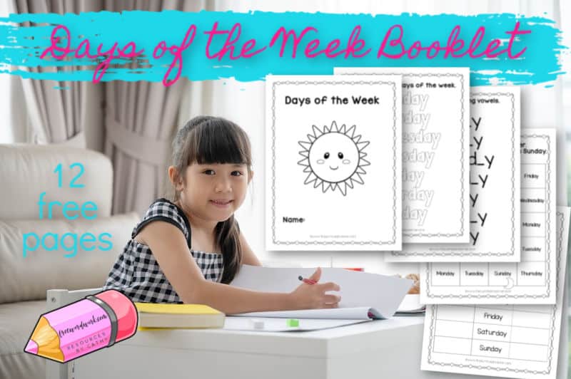 This days of the week booklet will help you create a book for your children to practice the days.