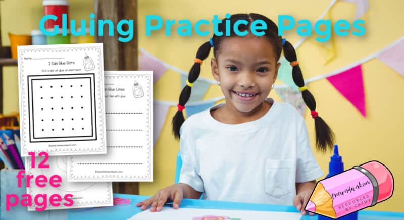 Glue Practice Worksheets - Free Word Work