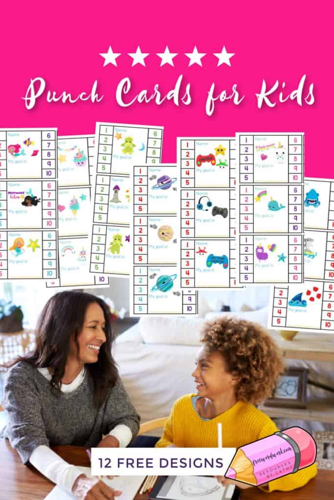 Punch Cards for Kids | Happy Face Punch Cards | Printable punch cards|  incentive cards for students