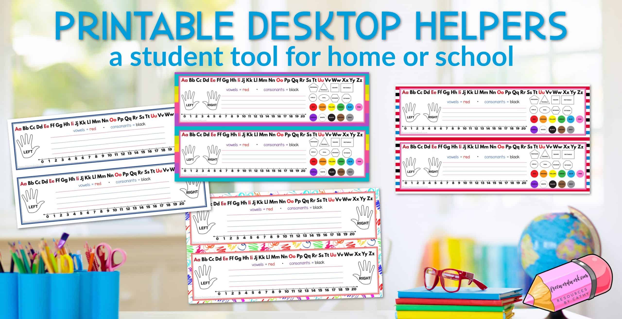 printable desktop helpers free word work