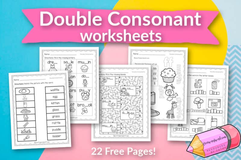 Double Consonant Worksheets Free Word Work