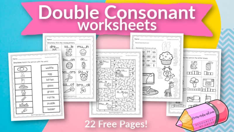 Double Consonant Worksheets Free Word Work