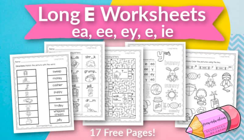 Long E Worksheets - Free Word Work Long E Worksheets - Free Word Work