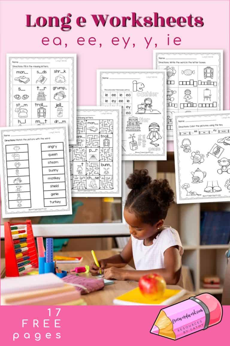 Long E Worksheets Free Word Work