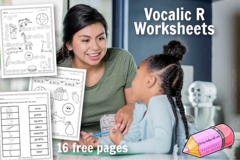 Add these Vocalic R Worksheets to your speech therapy collection of printables for practice.