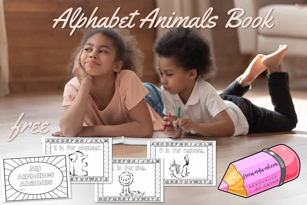 This whimsical alphabet animals coloring book will be a fun addition to your abc practice.