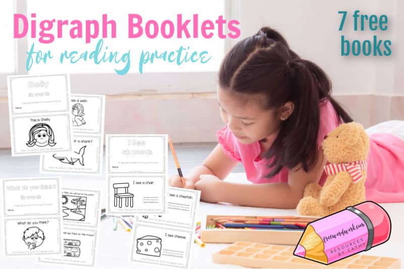 These free digraph booklets will help your children practice reading words with beginning, middle and ending digraph sounds.