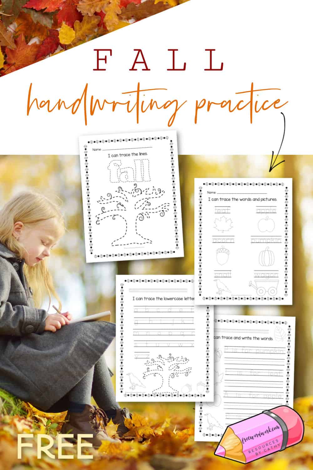Fall Handwriting Practice Free Word Work