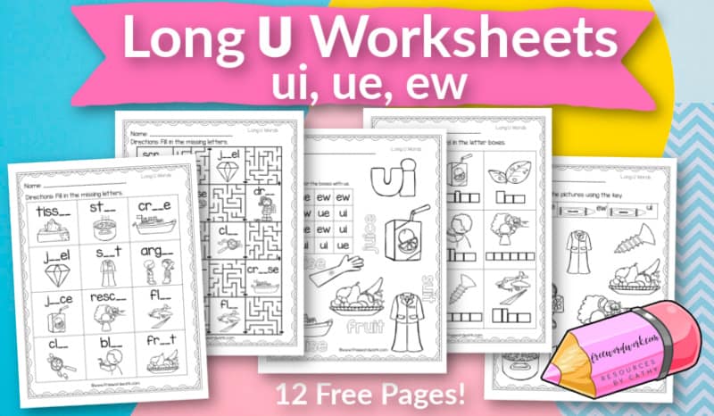 long u worksheets free word work