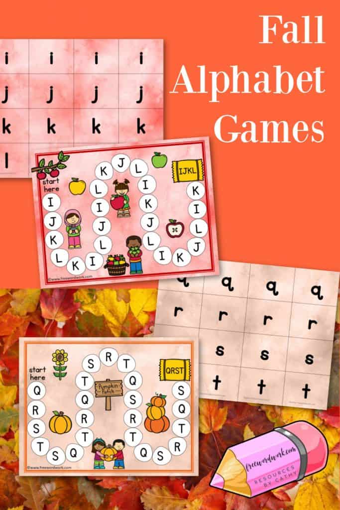 These free fall alphabet games will help your children practice matching lowercase and uppercase letters.