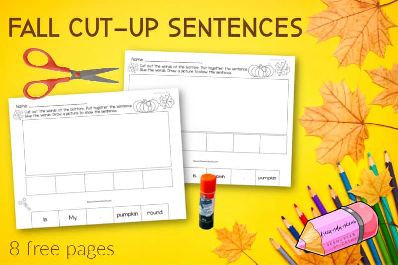 Grab these free fall cut-up sentences to use as a ready to go literacy center for your reading workshop.