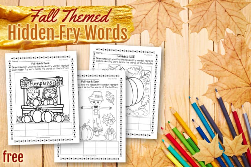 Fall hidden Fry word worksheets can help you add a little fun to your sight word practice.