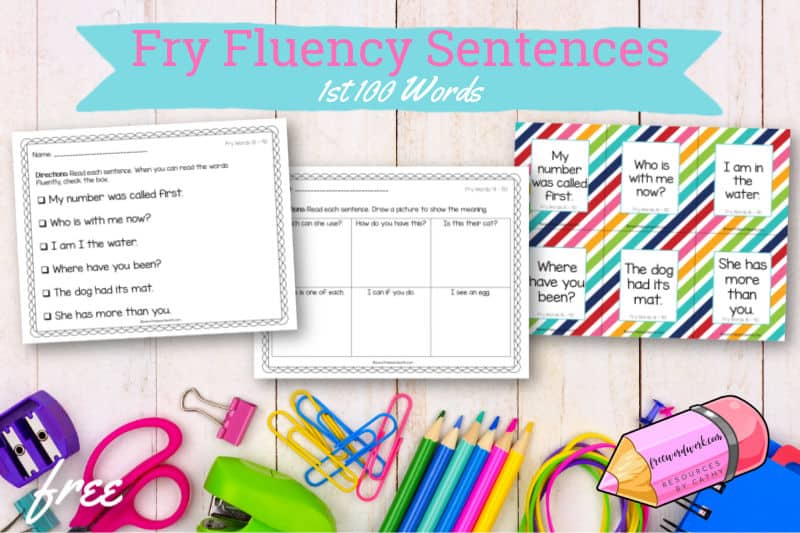 These Fry fluency sentences for the 1st 100 words will help your children work on fluency plus the first set of Fry words.