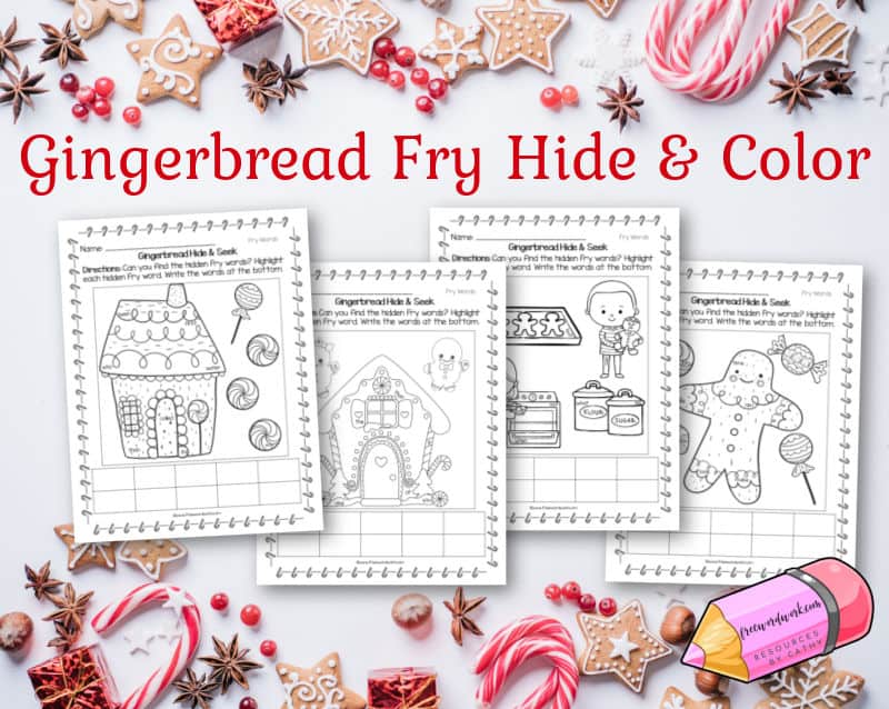 These free gingerbread hidden Fry words will help your children practice sight words with a fun theme.