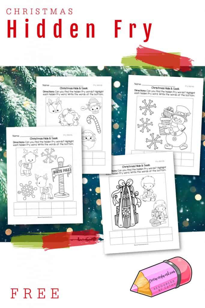 These free Christmas hidden Fry words will help your children practice sight words with a fun theme for the holiday season.