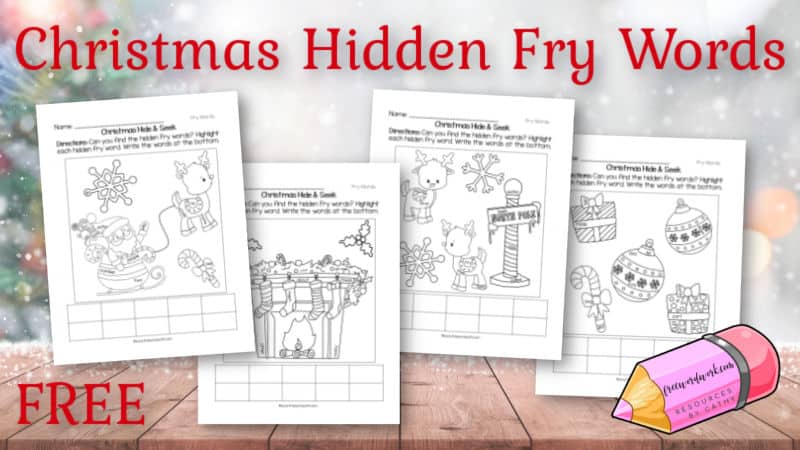 These free Christmas hidden Fry words will help your children practice sight words with a fun theme for the holiday season.