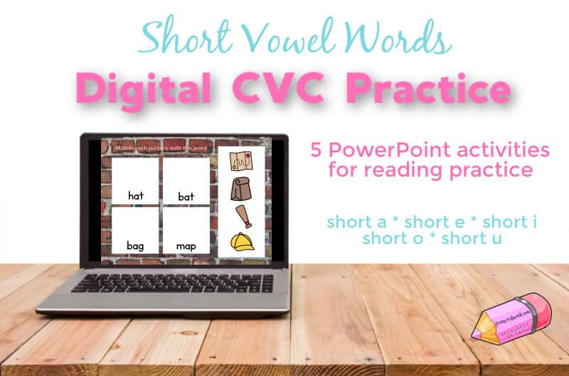 This PowerPoint activity will give your children digital CVC practice with reading short vowel words.