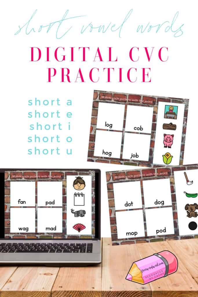 This PowerPoint activity will give your children digital CVC practice with reading short vowel words.